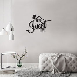 Wallity Welcome Escultura de Pared Metálica Negra